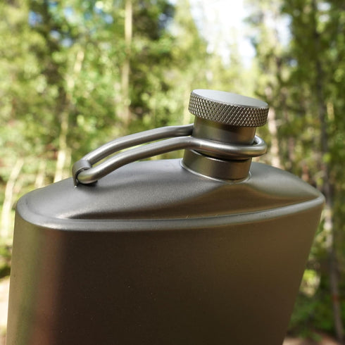 Titanium Flask 7.4 oz (220ml), Ultralight Compact Flask for Camping and Hiking