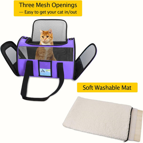 15 Lbs, Refrze Pet Carrier Airline Approved, Cat Carriers for Medium Small Cats, Soft Dog Carriers for Small Medium