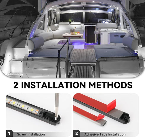 Sailboat 4Pack) Boat Interior Lights White, Waterproof Led Boat Lighting, Marine Led Strip Lighting, Super Bright