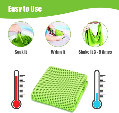TWGJM 4 Pack (40"x12") Cooling Towel for Neck, Chilly Towel , Soft Breathable Ice Towel, Microfiber Cool Towel