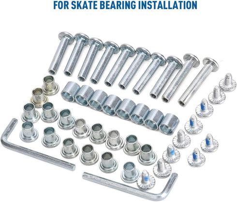 TOBWOLF Inline Skate Axle Spacer Screw Replacement - Aluminum Alloy Rollerblade Skate Wheel Bearing Spacer with Axle &