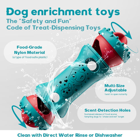 knitly Interactive Dog Toys, Adjustable Treat Dispensing Toy to Keep Them Busy, Dog Enrichment for Brain Stimulation