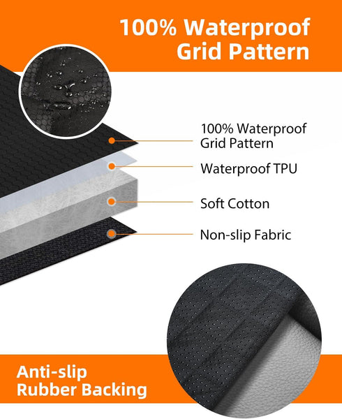 100% Hammock PETICON Dog Car Seat Cover with Mesh Window, Waterproof Pet Seat Cover for Back Seat, Scratchproof Dog