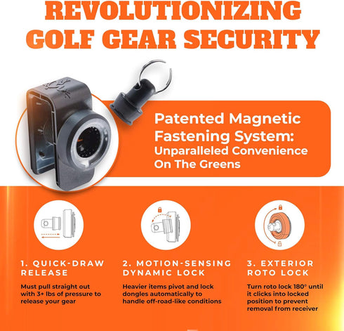 Frogger Golf Bag Latch-It Accessory Attachment System – Magnetic Clip for Golf Towels, Brushes, Rangefinders & More