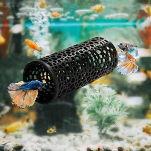 Quaziret 1Pc 4 Inch, Betta Tunnel, Betta Fish Toys with Suction Cups, Betta Hideout Tube for Small Fish, Shrimp