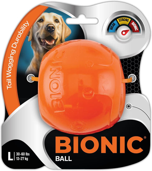 BIONIC Ball Dog Toy - Large Interactive Chew Toy for Tough Chewers, for Dogs 30-60+ lbs (13-27+ kg)