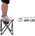 Zaboro 1 Pack 13.8 Inch 400lbs, Triple Tree Folding Camping Stool, Small Portable Lightweight Stool with Side Pocket