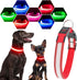 Reflective LED Light Up Dog Collar, Adjustable Rechargeable Waterproof Glow Collar for Large Medium Dogs