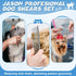 6 1 Set 6.5" 7" 7" 7" JASON Dog Grooming Scissors Kit, Professional in Dog Scissors - Thinning, Straight, Up-Curved