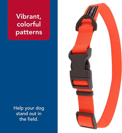 Coastal Pet - Adjustable Dog Collar Water & Woods - Durable Patterned Collar with Curved Snap Lock Buckle - Safety