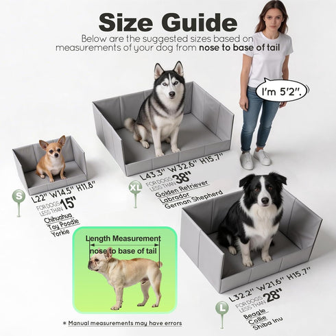HQ4US 4LEGS Seamless, Dog Grass Pad with Tray Foldable Dog Litter Box High Walls, Odor Free Artificial Grass for Dogs