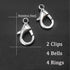4 Sets Cat Bell for Dog Collar - Charm Training Pet Pendant Accessories with 2 Pack Stainless Steel Dog Tag Clips