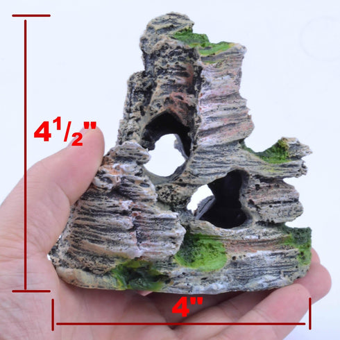 Mountain View Decor Rockery Landscape Rock Hiding Cave, Aquarium Ornament for Fish Tank Decoration