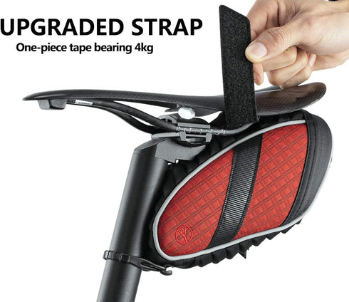 ROCKBROS Bicycle Saddle Bag - 3D Shell Under Seat Cycling Seat Pack for Mountain Road Bike - Red