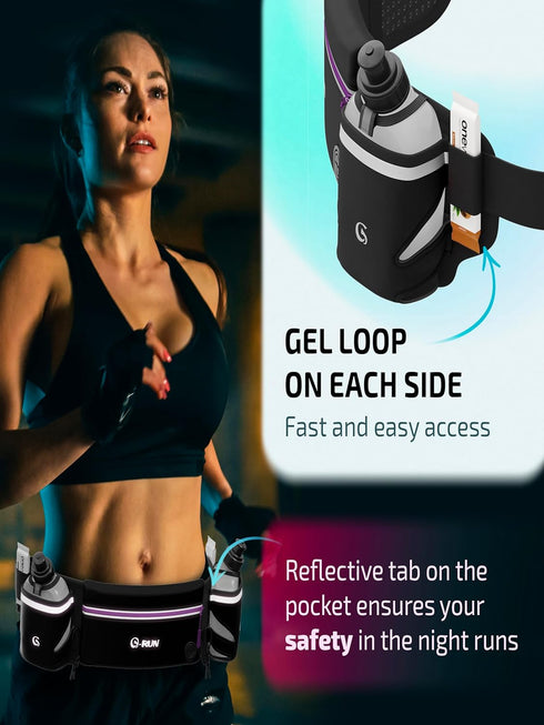 Hydration Running Belt with Bottles - Water Belts for Men and Women, iPhone Running Belt, Fuel Marathon Waist Pouch