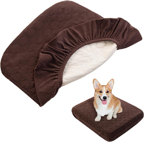 nanbowang Waterproof Dog Bed Covers, Replacement Washable Pet Hair Easy to Remove, Dog Pillow Cover Quilted (15x20