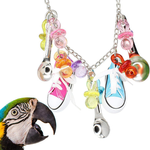 Bonka Bird Toys 1340 Sneaker Delight Parrot Cage Toy, 11" Long x 4.75" Wide for Amazon, African Grey, Eclectus