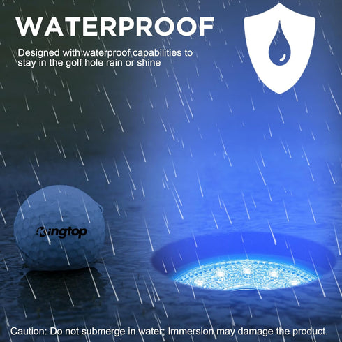 KINGTOP Rechargeable LED Golf Hole Light, Waterproof, Remote-Controlled, Perfect for Night Golf Practice and Outdoor