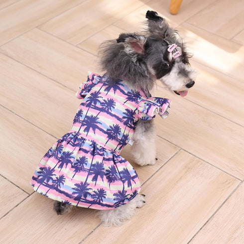 CuteBone Dog Dress, Princess Puppy Birthday Dress with Flutter Sleeves, Cat Clothes Outfit for Small Dogs (FX03S)