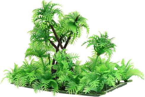 balacoo Plastic Aquarium Coconut plants: Artificial Palm Model Trees Plastic Fish Tank Plants Aquarium Decorations Scenery Model Tree Miniature Trees Green Decor