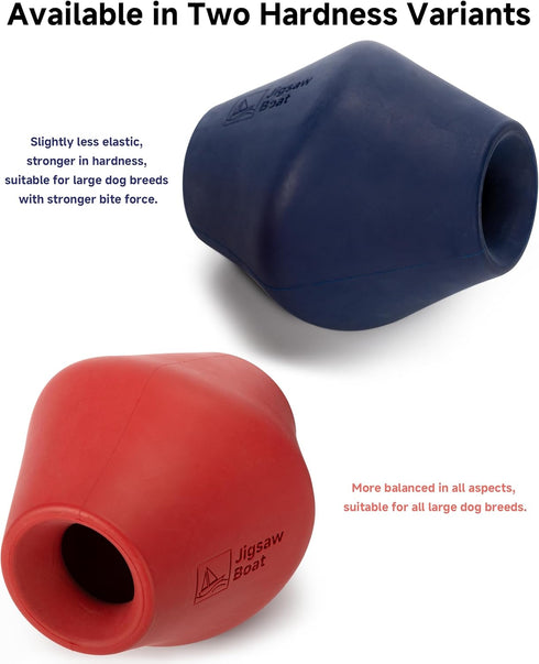 Stuffable Enrichment Dog Toy Durable Natural Rubber Treat Dispenser for Large Dogs, Irregular Shape, Red, Bully Stick