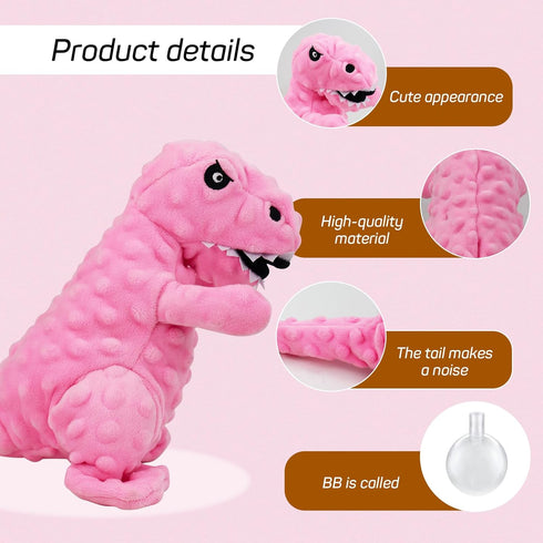 8.66 3.93 Andiker Dog Squeaky Toys, in Plush Dogs Toy Soft Dogs Chew Toys in Dinosaur Shape for Chewing Biting Stuffed
