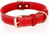 Genuine Leather Dog Collar, Heavy Duty Wide Collar for Small, Medium, Large, Extra Large Dogs (S: 0.8" Wide, Red)