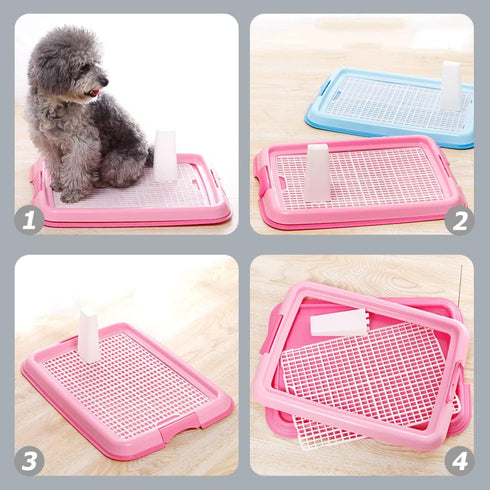 Indoor Dog Potty Plastic Pet Toilet Slide Design Pink for Convenient Home Use Ergonomic Column Shape for Natural
