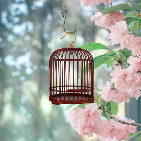 PRETYZOOM Vintage Pet Cage, Garden Insert Shelter, Hanging Cage for Hamster Habitat, Wooden Metal Container