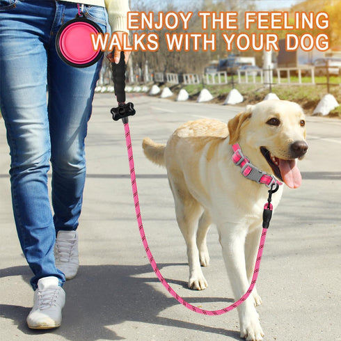 BARKBAY Heavy Duty Dog Leash for Large Dogs, 5FT with Comfortable Padded Handle, Pink