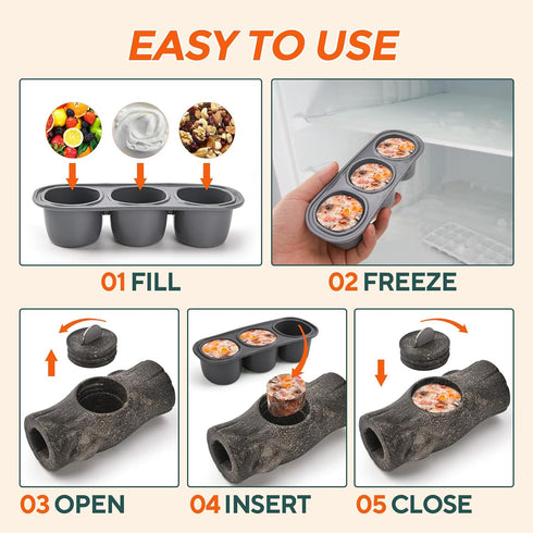 Frozen AUSCAT Dog Enrichment Toys, Dog Treat Toys to Keep Them Busy, Interactive Dog Toys for Aggressive Chewers, Stump