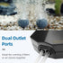 Aquarium Air Pump, Marpros 2 Outlet Adjustable Bubbler for Fish Tank, Super Quiet Oxygen Pump for 20 to 40 Gallon
