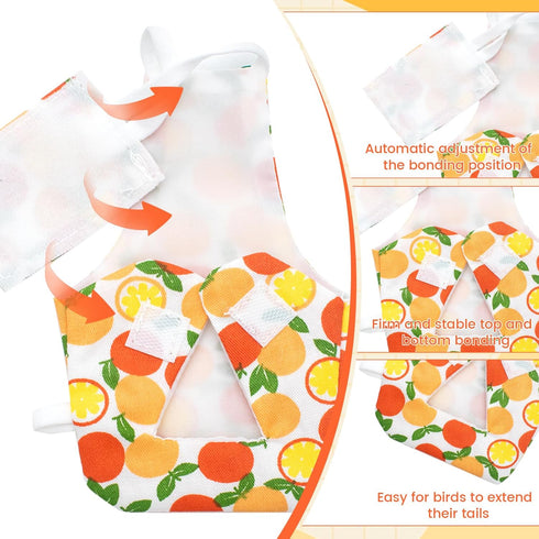 KCMOSGI 4 Pcs Bird Diaper, Parrot Diaper, Reusable Bird Clothes with Adjustable Straps & Waterproof Inner, Pet Bird