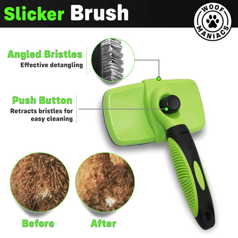 Doodle Grooming Kit with Carrying Case - Includes Slicker Brush, Dematting Comb, Grooming Scissors & Detangling Brush