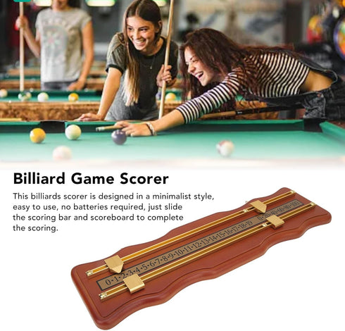 equlup 2 Billiard Game Scorer, Track Wavy Billiard Score Board Medium Density Fiberboard and Metal Billiard Game Score