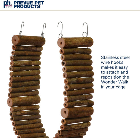 Prevue Pet Toy NAT Wonder Walk Bird Ladder, Large (62809), Brown