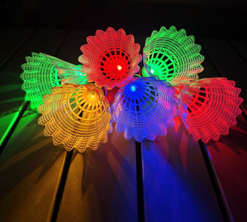 Leadge (6Packs) LED Shuttlecock Badminton Birdies, Shuttlecock Dark Night Nylon Glow Glow Birdies Lighting for Outdoor