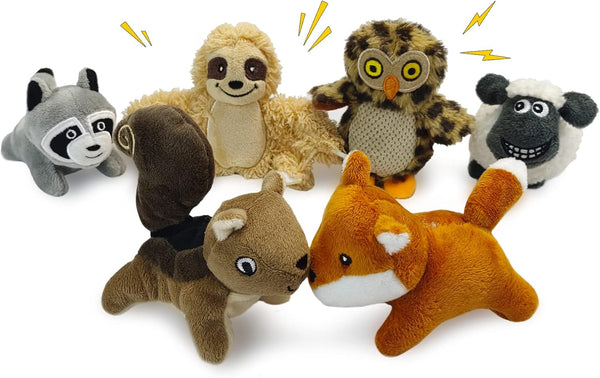 Hide and Seek Dog Puzzle Puppy Toys, Interactive Squeaky Plush Stuffed Toys for Dogs (Sloth, Squirrel, Raccoon, Owl,