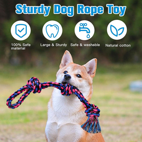 UPSKY Nearly Indestructible Dog Rope Toys, Chew Toys for Medium to Large Breeds, Tug Toy