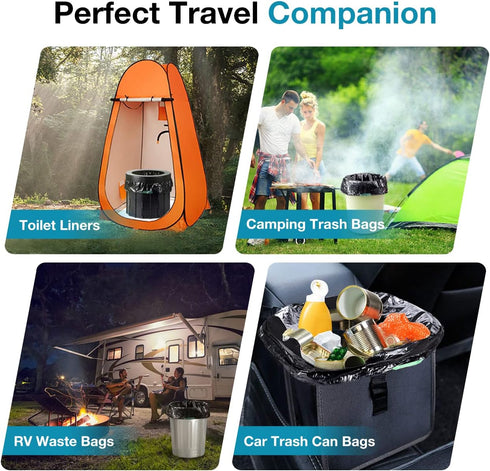 TRIPTIPS Portable Toilet Bags - Drawstring 8 Gallon Camping Toilet Bags, Leak-Proof Toilet Liners for Camping, Hiking,