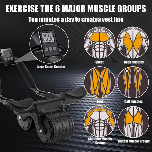 Uota Elbow Support Automatic Rebound Abdominal Wheel, Ab Roller for Abdominal Exercise Machine