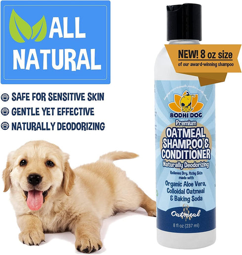Bodhi Dog Baby Powder Scented Cat & Dog Cologne 4oz + Oatmeal Dog Shampoo & Conditioner 8oz for Sensitive Skin