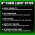 PartySticks Green Glow Sticks Emergency Chem Lights (6", 25 Pack) Military Grade 12 Hour Bulk Tactical Light Sticks for Survival Gear, Camping, Power Outages