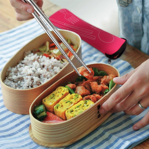 SENHAI 8 Pieces Flatware Set: Knife, Fork, Spoon, Chopsticks - Rustproof Stainless Steel Dinnerware with Case