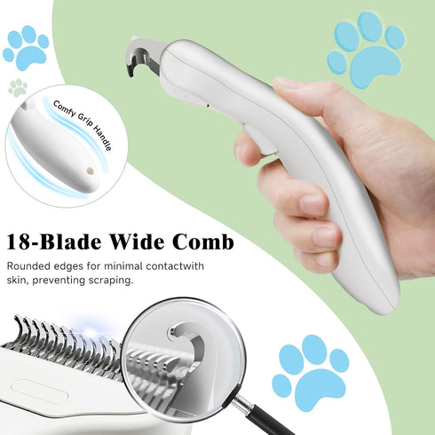3-in-1 Set Pet Steam Brush for Dogs & Cats, Grooming Comb with Spray, Defur Tool, Water-Assisted Hair Removal, Spritz