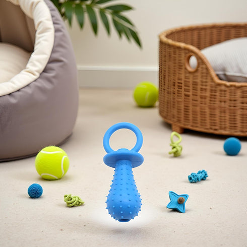 Juroicessry 1 Blue Dog Pacifier,Chew Toys,Mini Bite Resistant Bell Shape Rubber Pacifier,Pet Dog Puppy Molar Chew