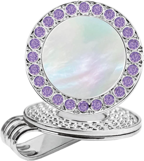 Golf Ball Marker Hat Clip with Pearl Crystal Ball Marker, Golf Accessories and Gifts for Women