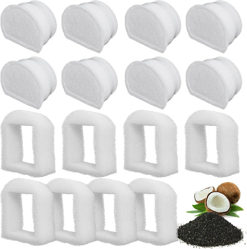 Pet Cat Water Fountain Filters Replacement for Drinkwell Petsafe Fountain, 16 Packs Compatible with Stainless Steel