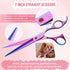 6 1 Dog Grooming Scissors,Rainbow Curved Chunkers Shears with Safety Round Tips,Sharp and Durable in Dog Scissors