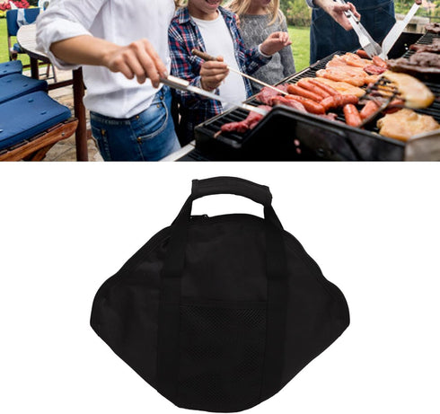 15.7412.6in 30cm/11.8in Tissting Black Skillet Bag, Waterproof Oxford Cloth Frying Pan Bag Grill Plate Carry Case